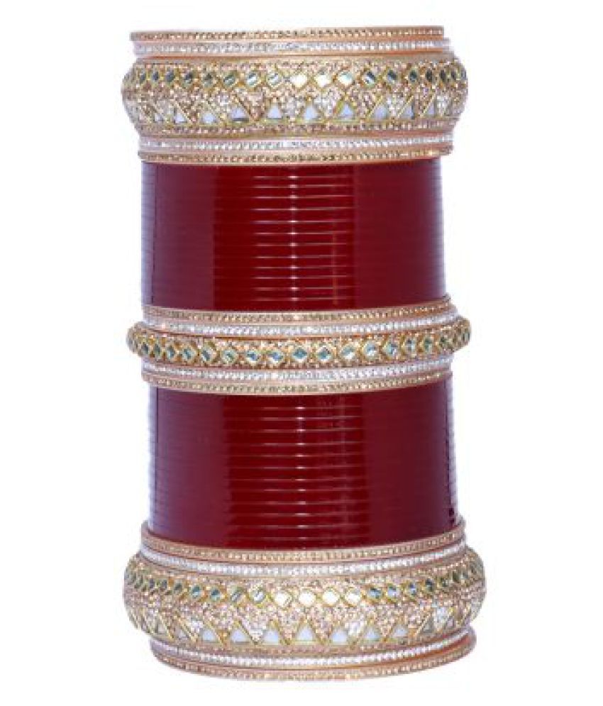 maroon chura bridal