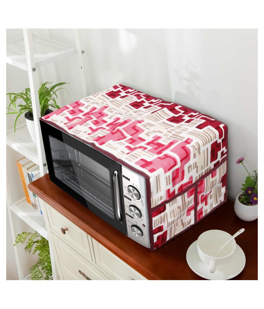     			E-Retailer Single Poly-Cotton Red Microwave Oven Cover -