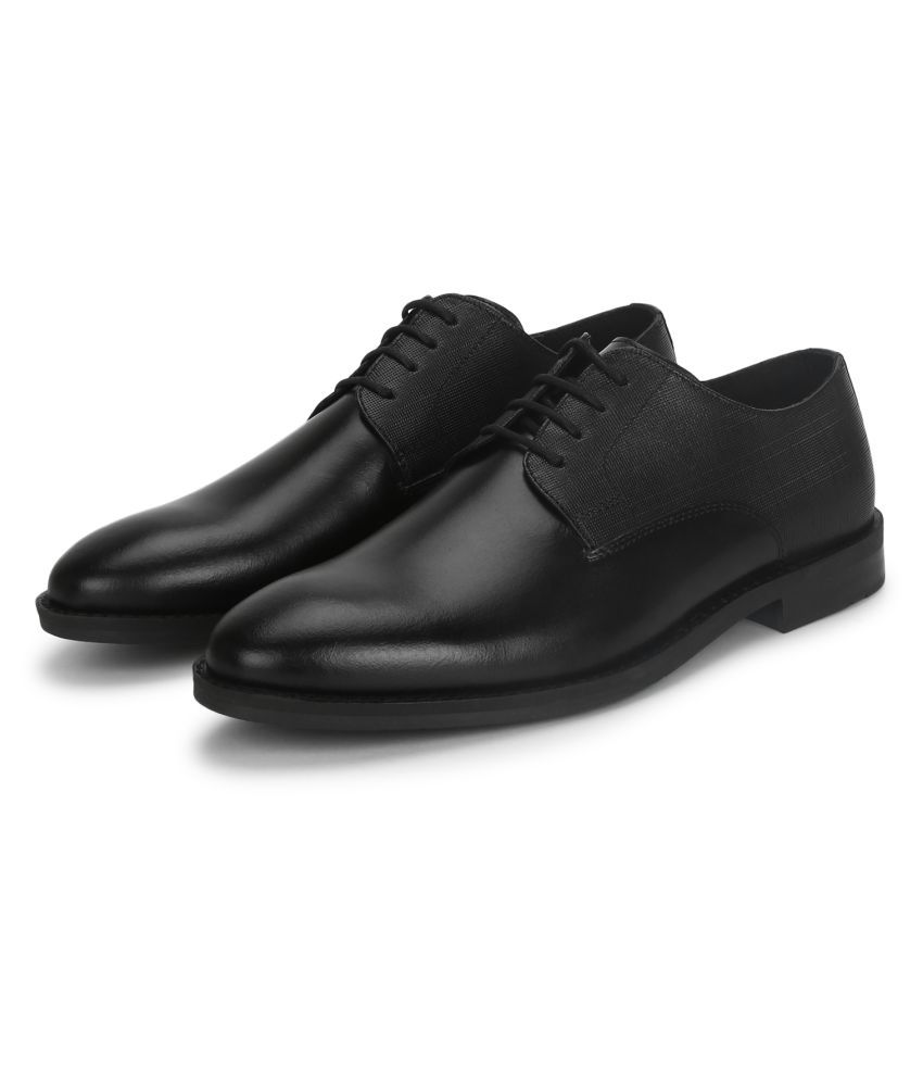 red tape black derby formal shoes