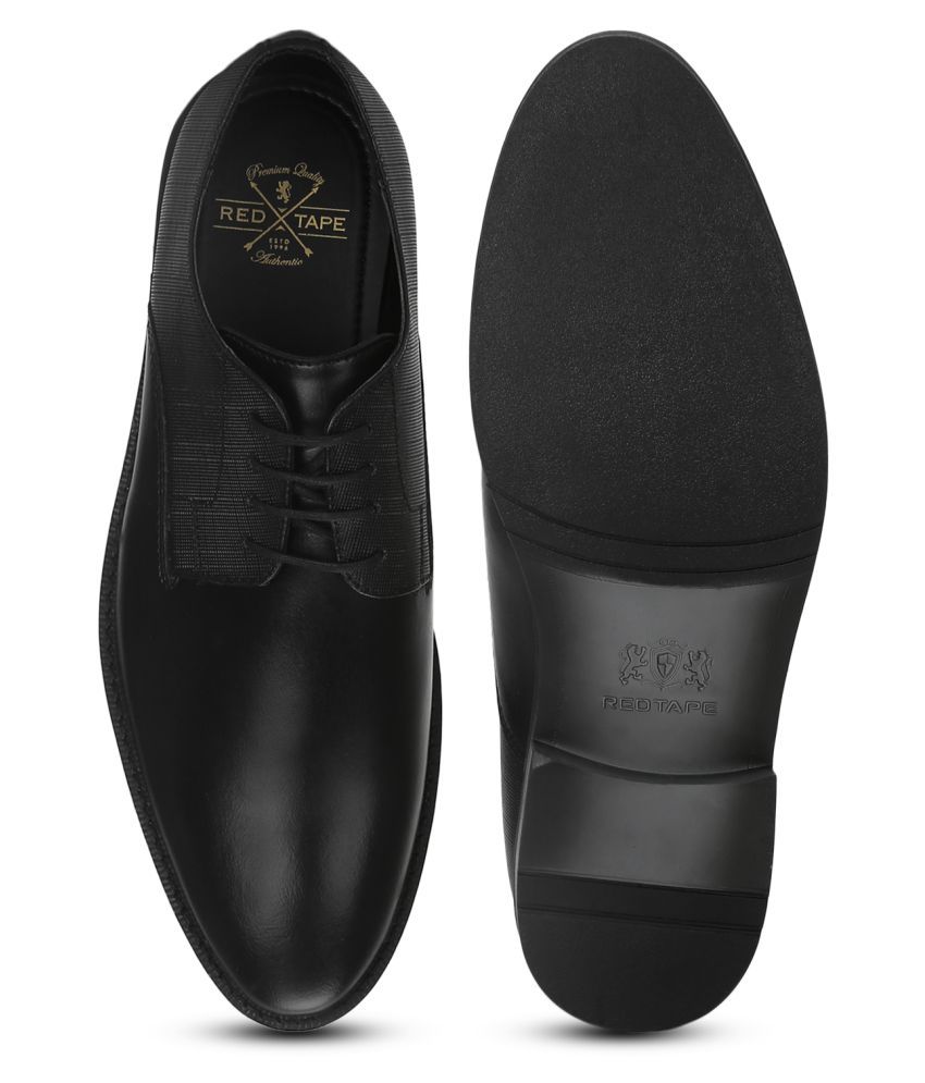 red tape black derby formal shoes