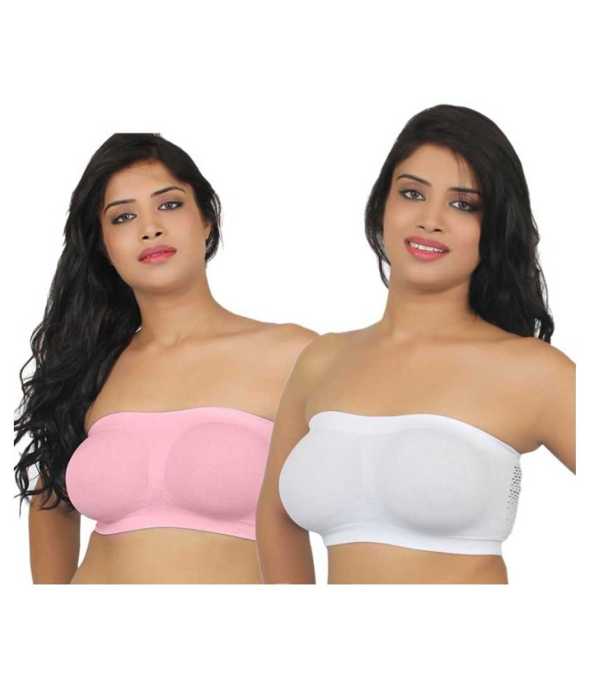     			ComfyStyle Pack of 2 Cotton Lycra Non Padded Women's Tube Bra ( Multi Color )