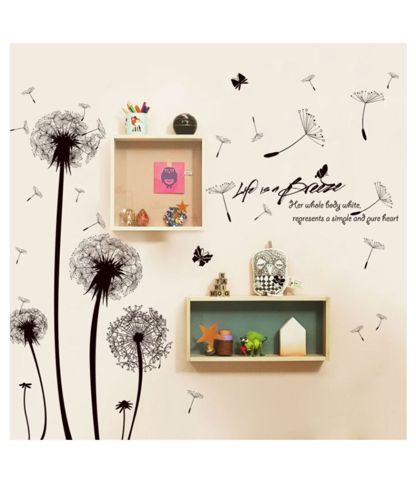     			HOMETALES Wall Sticker Blowing Dandelion with Love Quote Sticker ( 50 x 70 cms )