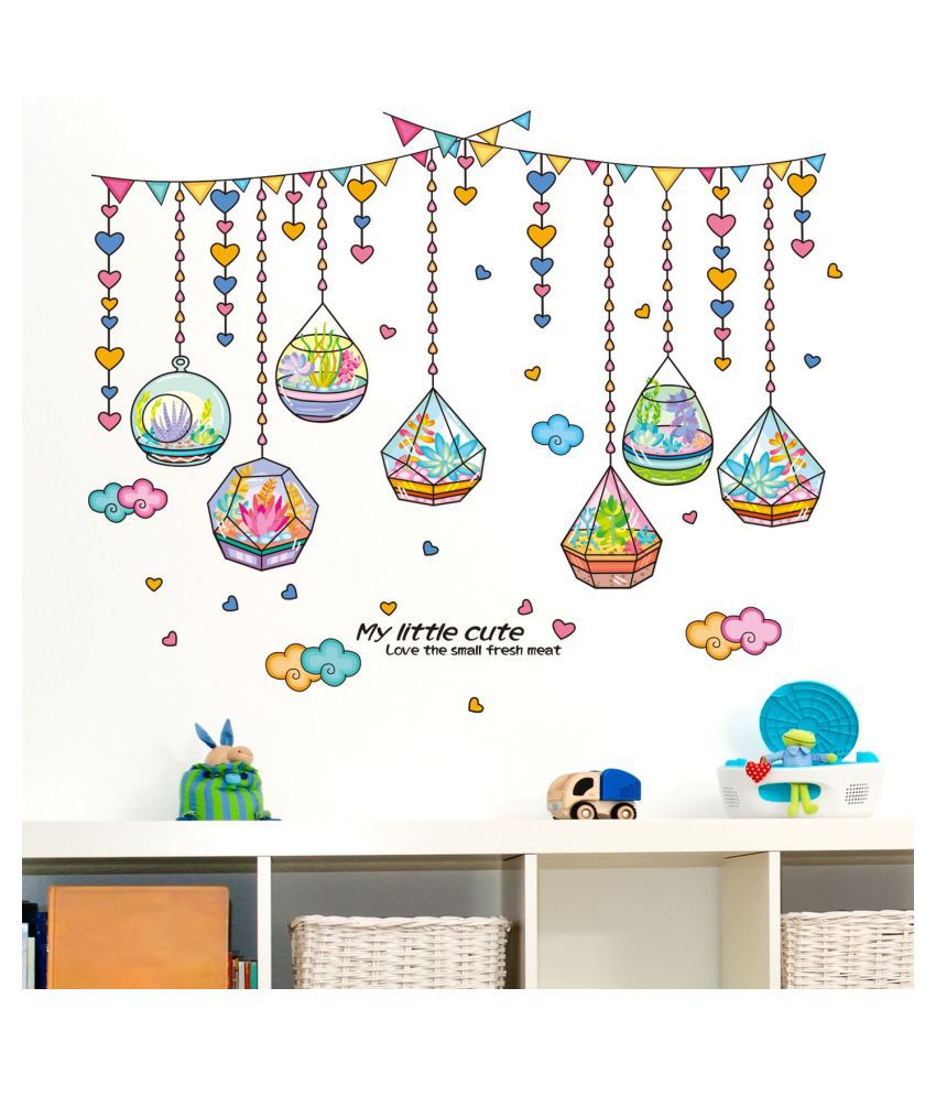     			HOMETALES Wall Sticker Hanging Crystals Garland Charms Sticker ( 50 x 70 cms )