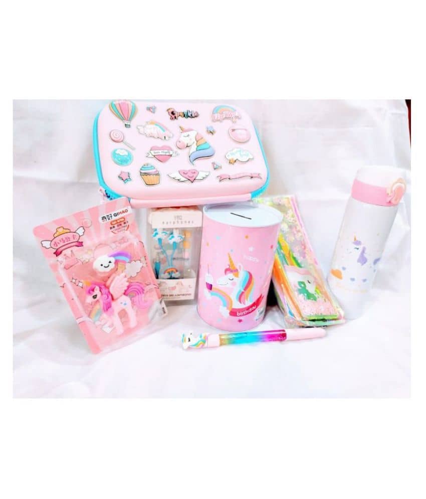 thumbnail image 2 of PARTEET Unicorn Stationery Combo - 5 Piece Set With Pouch, Pen, Pencil, Eraser & Scale 2 of 14