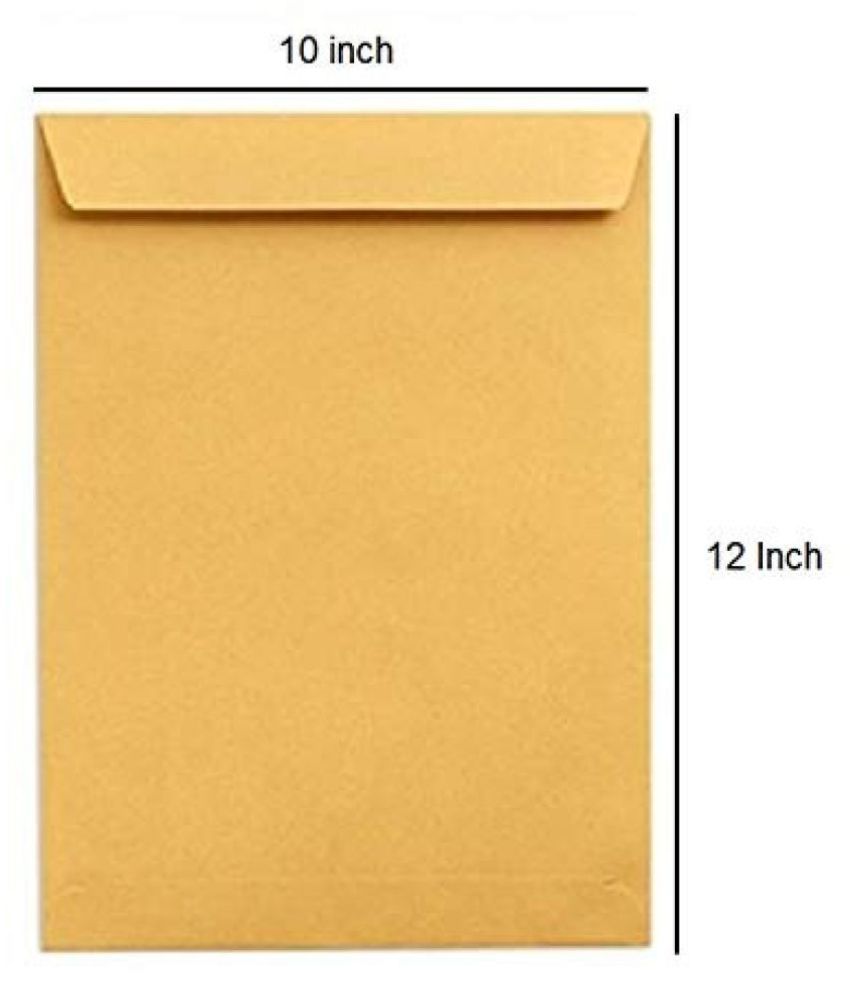 Kannu 20 Laminated Yellow Paper Envelopes Size 12X10 Inch 100 GSM Fits