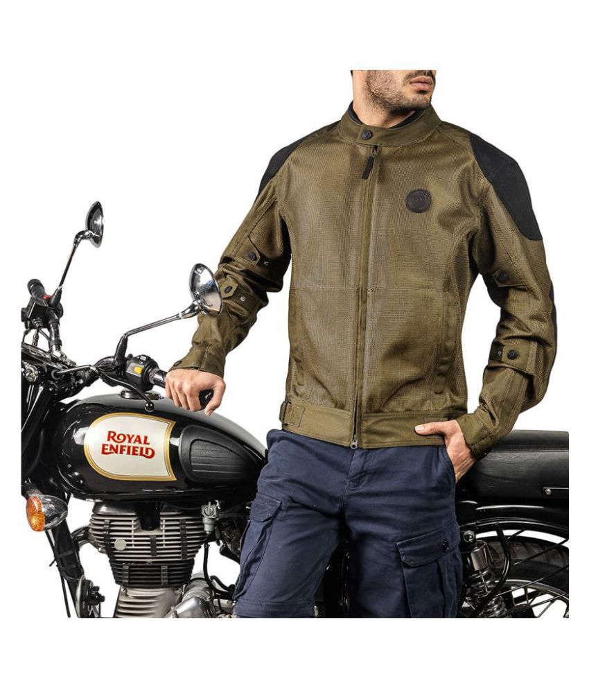 Royal Enfield Polyster Olive Riding Jacket for Men Size (XL) 44 CM: Buy ...