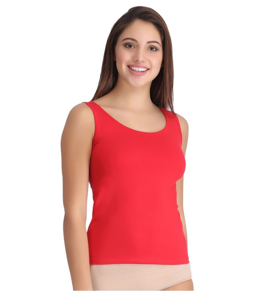 Buy greenbee Cotton Lycra Camisoles - Red Online at Best Prices in ...