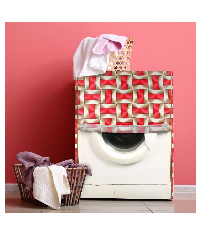     			E-Retailer Single Polyester Red Washing Machine Cover for Universal Front Load