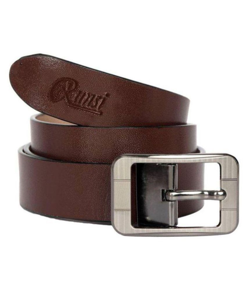     			Runsi Brown Leather Casual Belt
