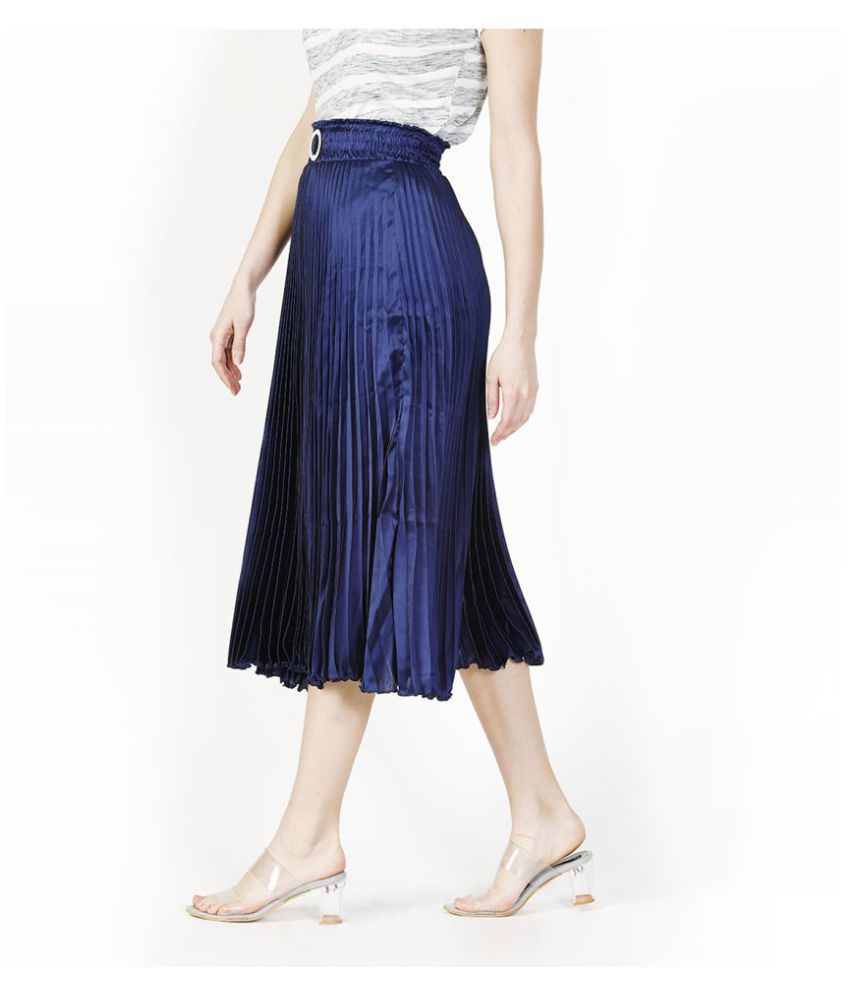 Buy V2 Cotton Pleated Skirt - Blue Online at Best Prices in India ...
