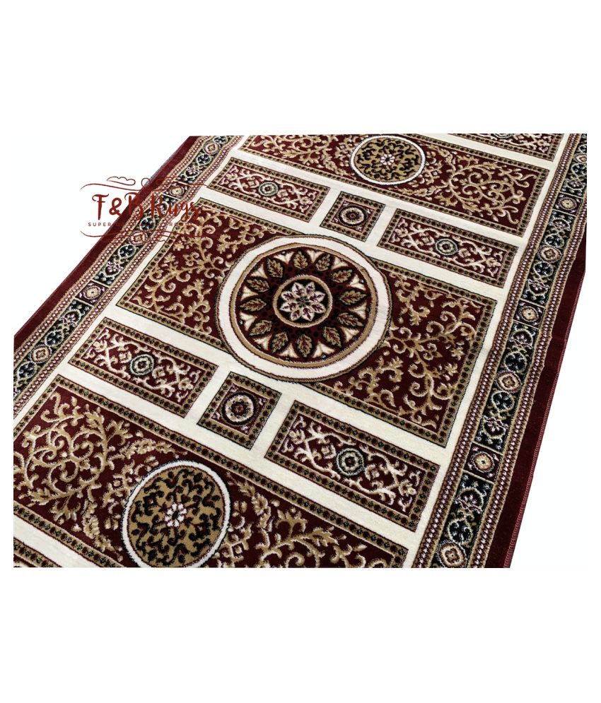 ASAD EMPORIUM RUGS Maroon Polypropylene Carpet Floral 3x5 Ft Buy ASAD