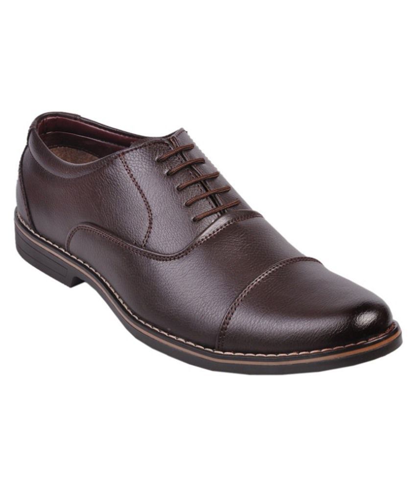 Leeport Party Artificial Leather Brown Formal Shoes