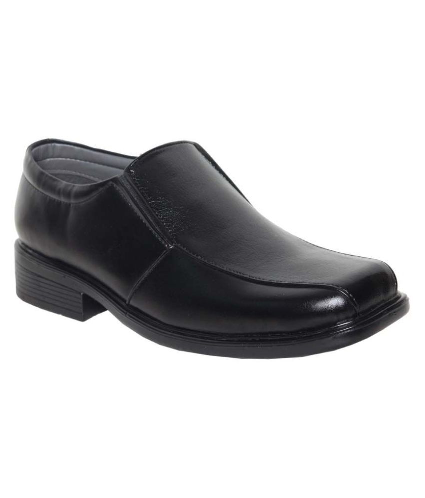     			Leeport - Black Men's Slip On Formal Shoes