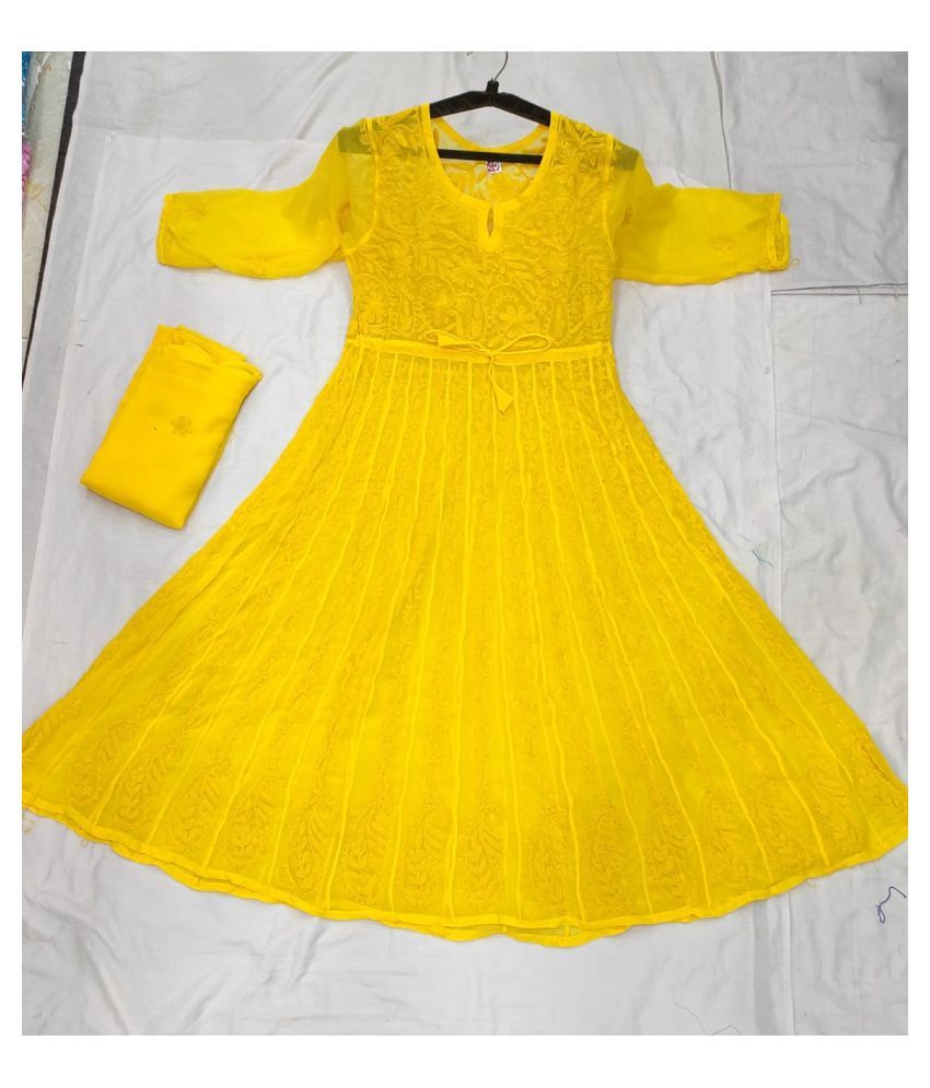 chikankari anarkali kurti online