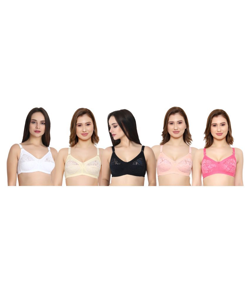     			KYODO Pack of 5 Poly Cotton Non Padded Women's Everyday Bra ( Multi Color )