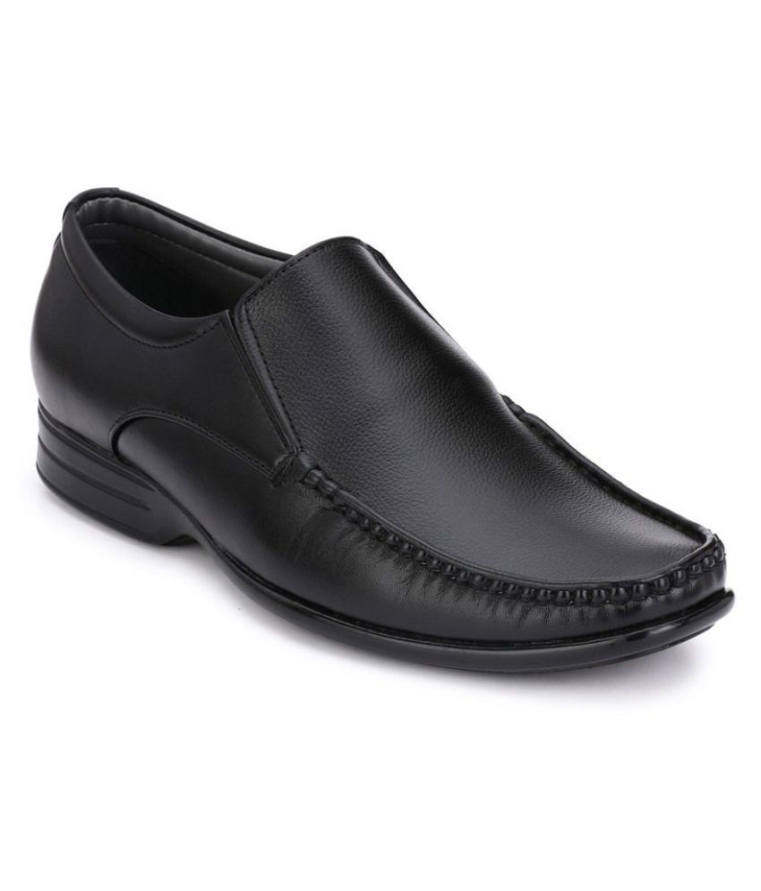 Buy Leeport Slip On Artificial Leather Black Formal Shoes Online at ...