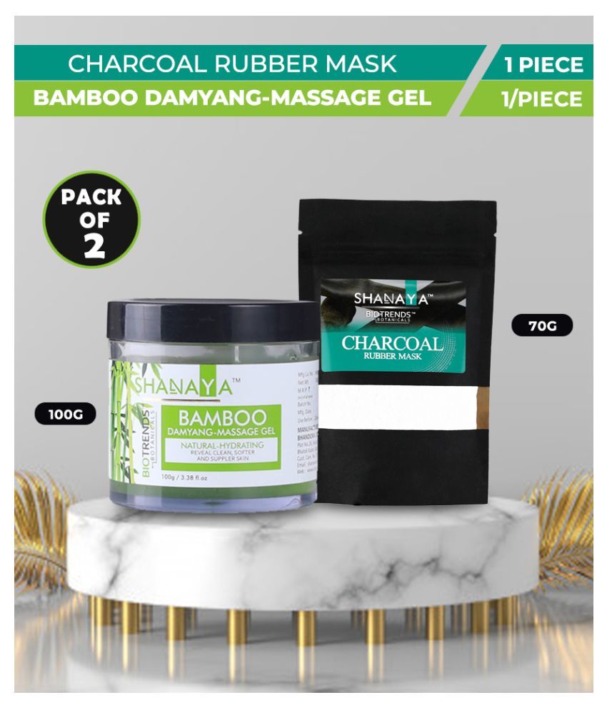 Shanaya Biotrends Botanicals Bamboo gel and Charcoal Rubber Face Mask 200 gm Pack of 2 Buy