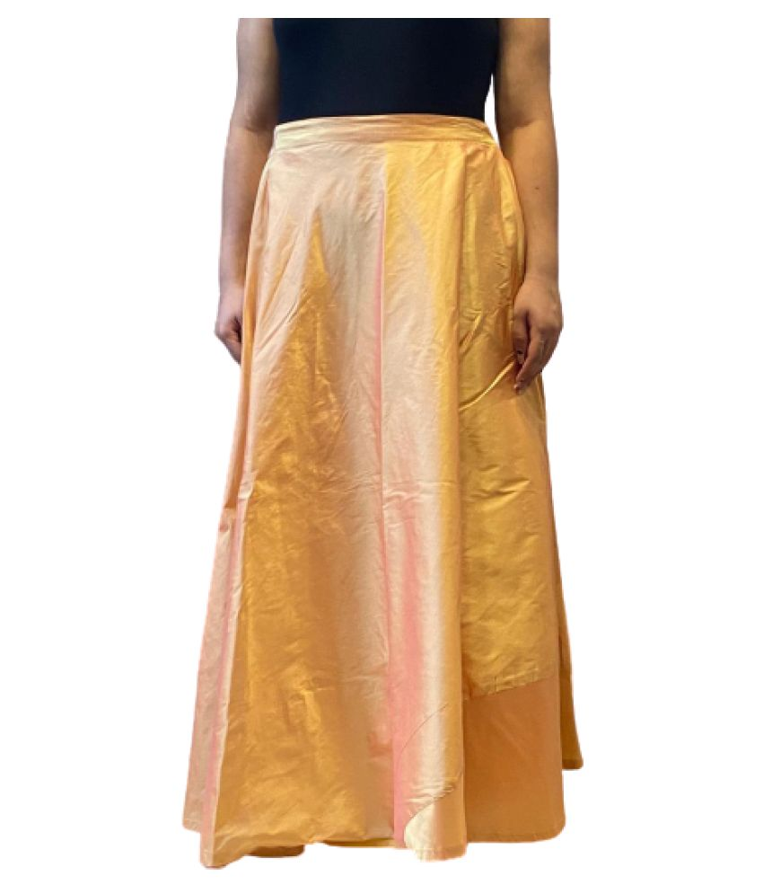 gold silk skirt long