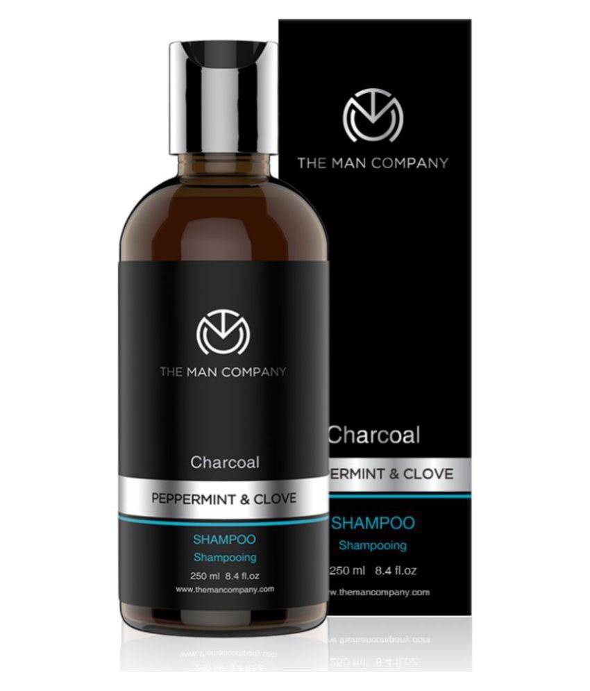 The Man Company Charcoal Shampoo For Oily Scalp To Eliminate Dandruff, Improve Hair Growth with Peppermint & Clove - 250ml
