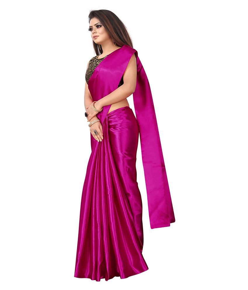 Kiona Fashion Pink Satin Saree Buy Kiona Fashion Pink Satin Saree Online At Low Price