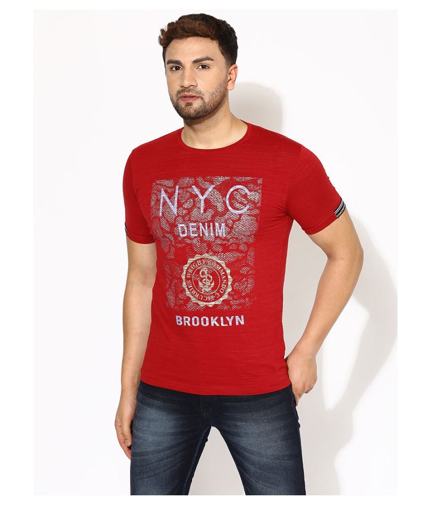 V2 Cotton Viscose Maroon Solids T-Shirt - Buy V2 Cotton Viscose Maroon ...