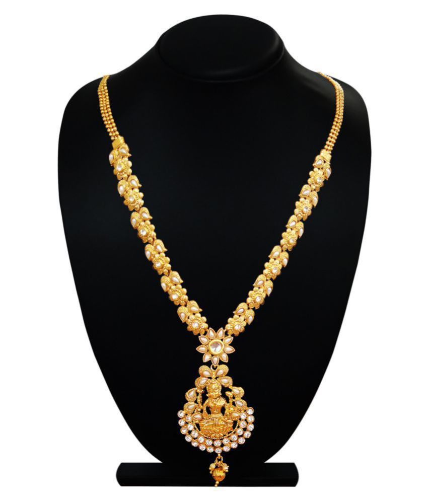 ARTS CHETAN Brass Golden Collar Traditional 12kt Gold Plated Necklaces