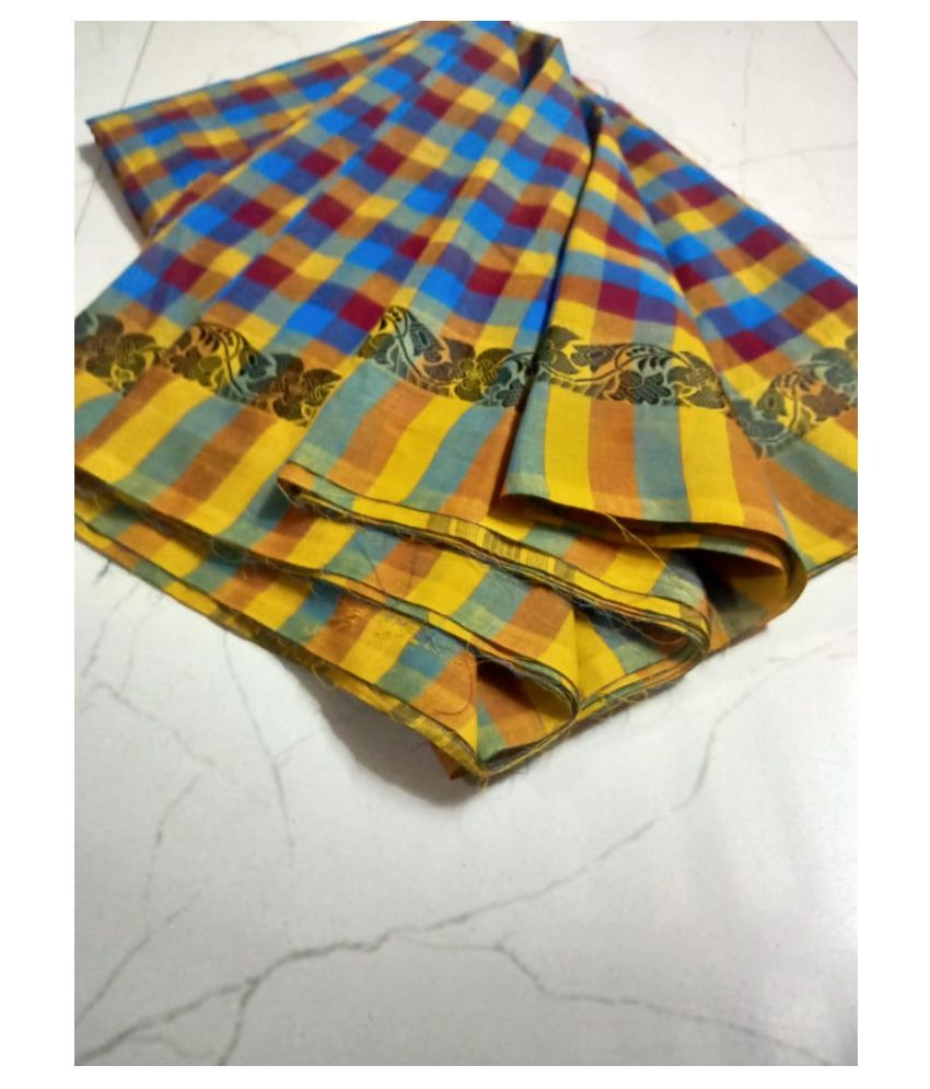 Meesho Yellow Cotton Saree - Buy Meesho Yellow Cotton Saree Online at Low Price - Snapdeal.com