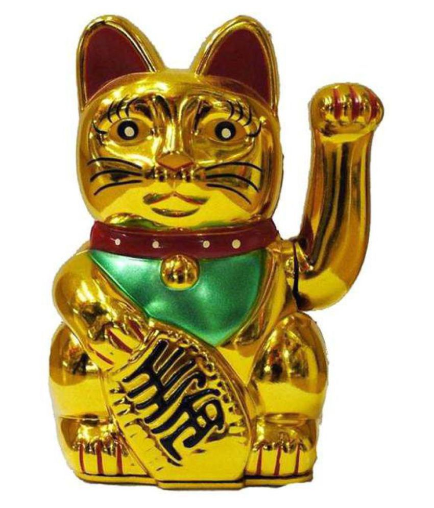 S.S Collection Golden Plastic Electric Waving Feng Shui Lucky