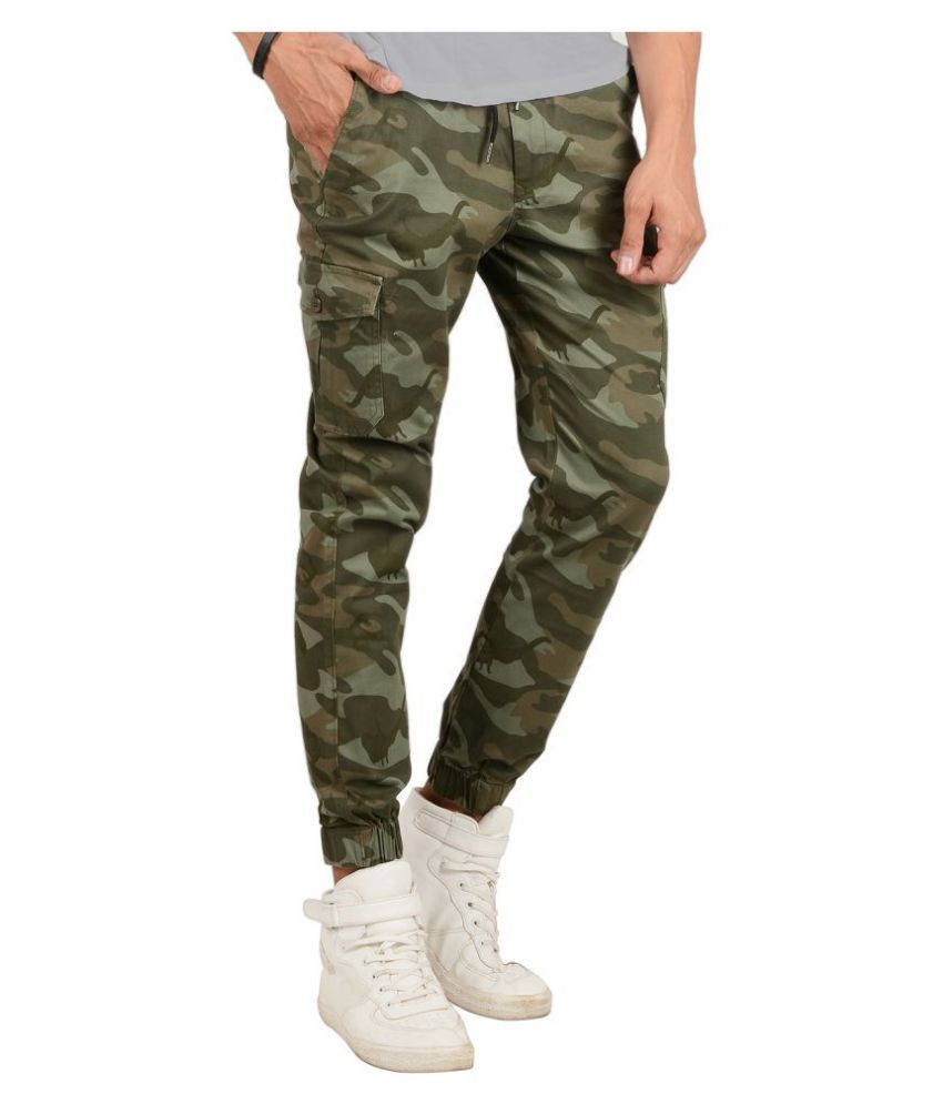 olive green cargo joggers