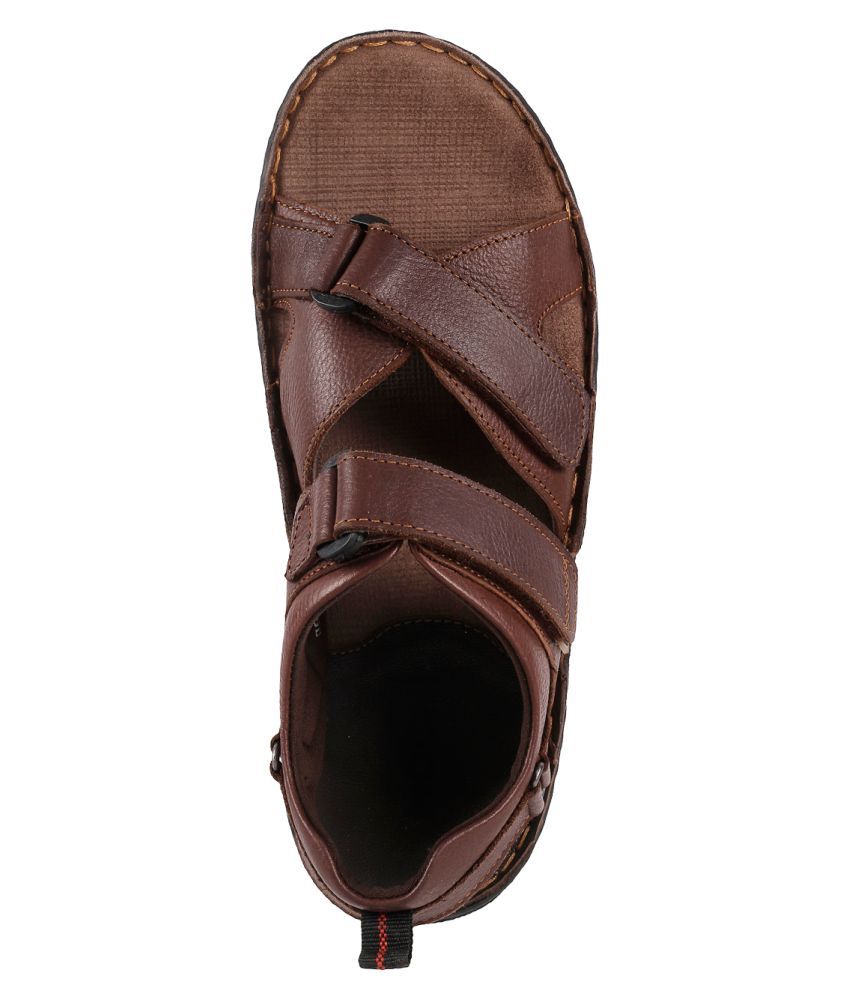 Mochi Brown LEATHER Sandals Price in India- Buy Mochi Brown LEATHER Sandals Online at Snapdeal