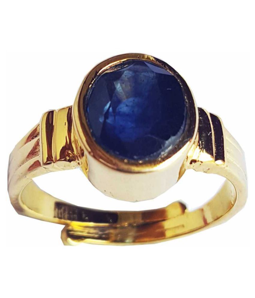 Blue Sapphire Neelam 9.25 Ratti Stone Ashthhdhatu Adjustable Ring for ...