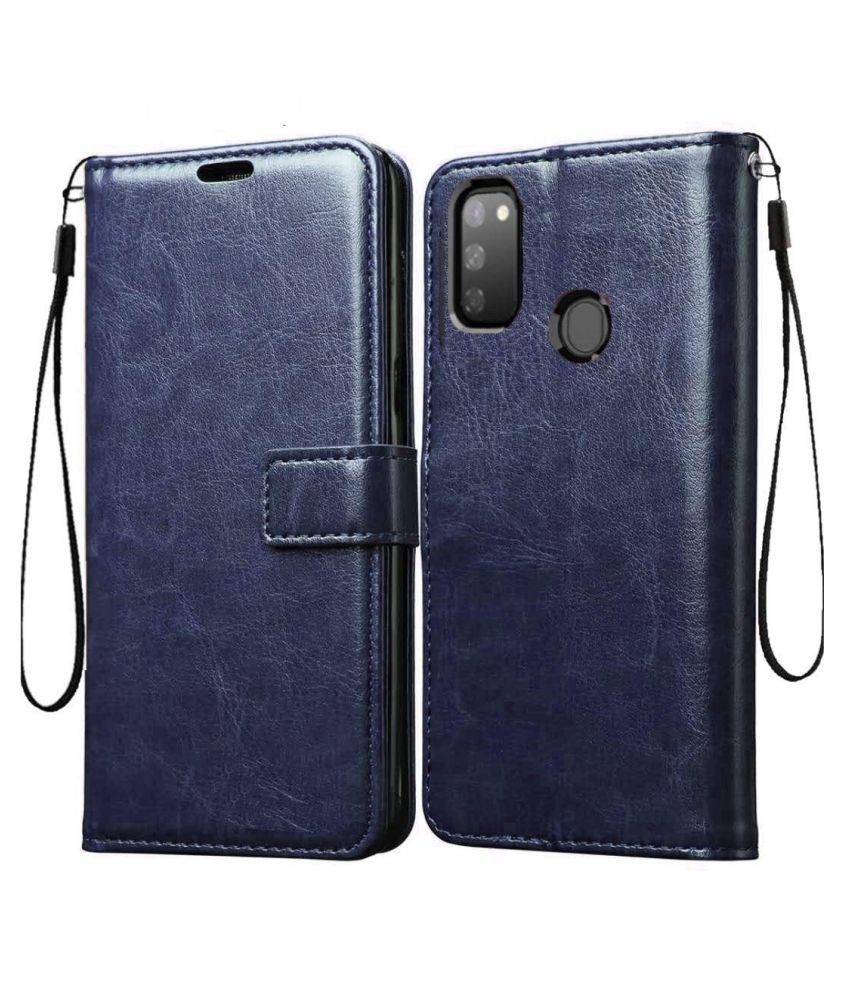 Samsung Galaxy M21 Flip Cover by MobileMantra - Blue - Flip Covers ...