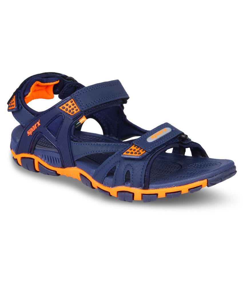 sparx navy blue orange sandals