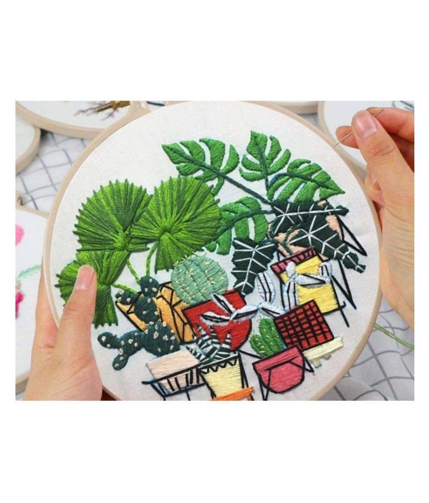 Wooden Embroidery Hoop Ring Frame (6,Inch) Embroidery Hoop (Pack of 3