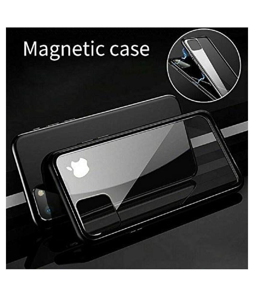 Apple Iphone 11 Pro Max Magnetic Cover Case Vikefon Black Front And Back Glass Plain Back