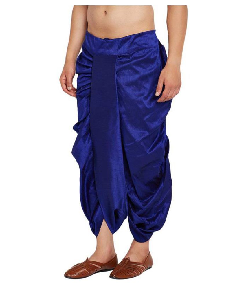blue shirt and dhoti