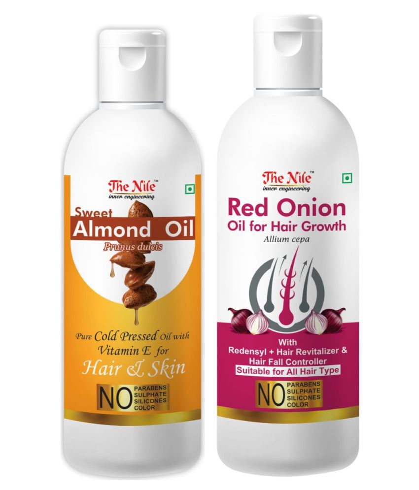     			The Nile Almond Oil 150 ML + Red Onion 200 ML Hair Growth Oil 350 mL Pack of 2