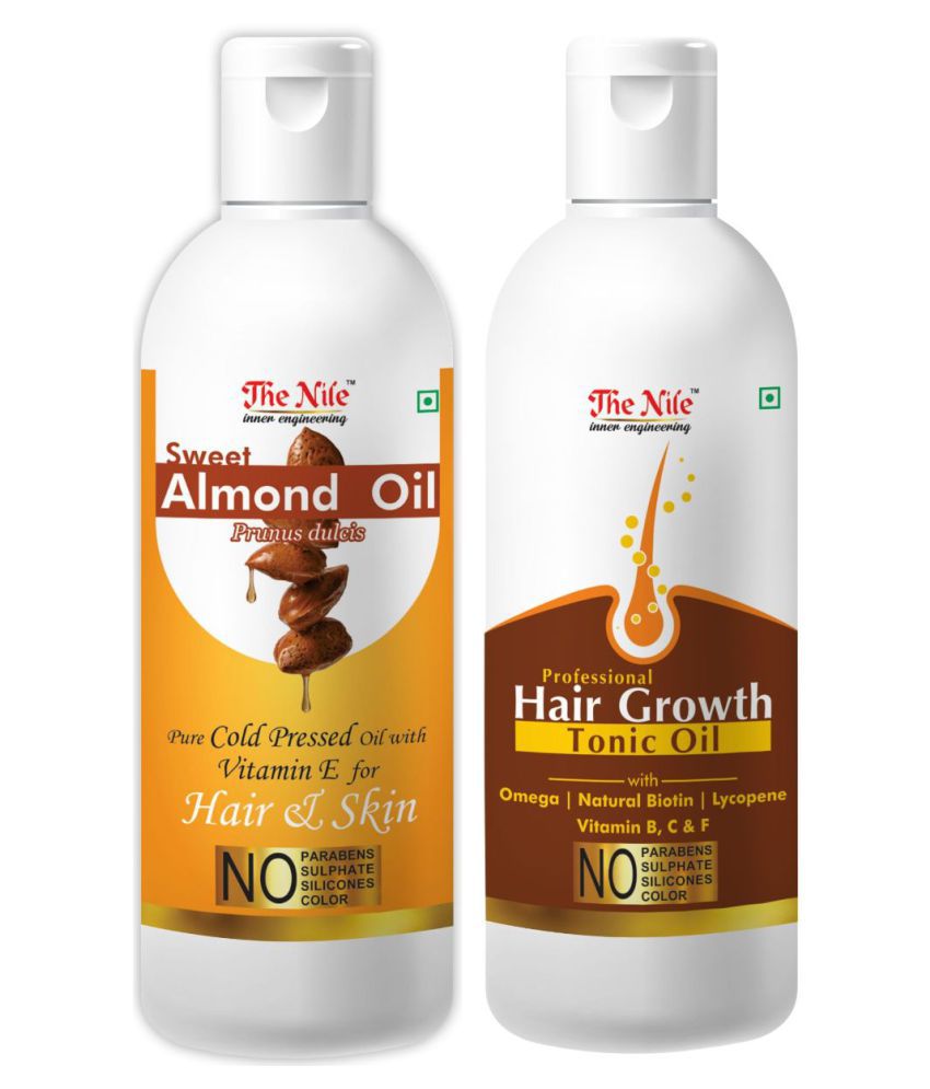     			The Nile Almond Oil150 ML + Hair Growth Tonic 200 ML  Hair Oil 350 mL Pack of 2