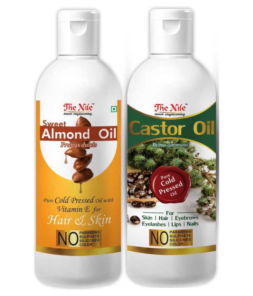     			The Nile Almond  Oil150 ML + Castor Oil 200 ML Hair & Skin Care 350 mL Pack of 2