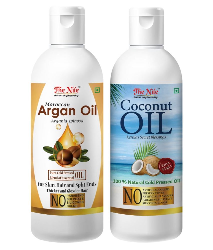     			The Nile Argan Oil 150 ML + Coconut Oil 200 ML Hair Oil 350 mL Pack of 2