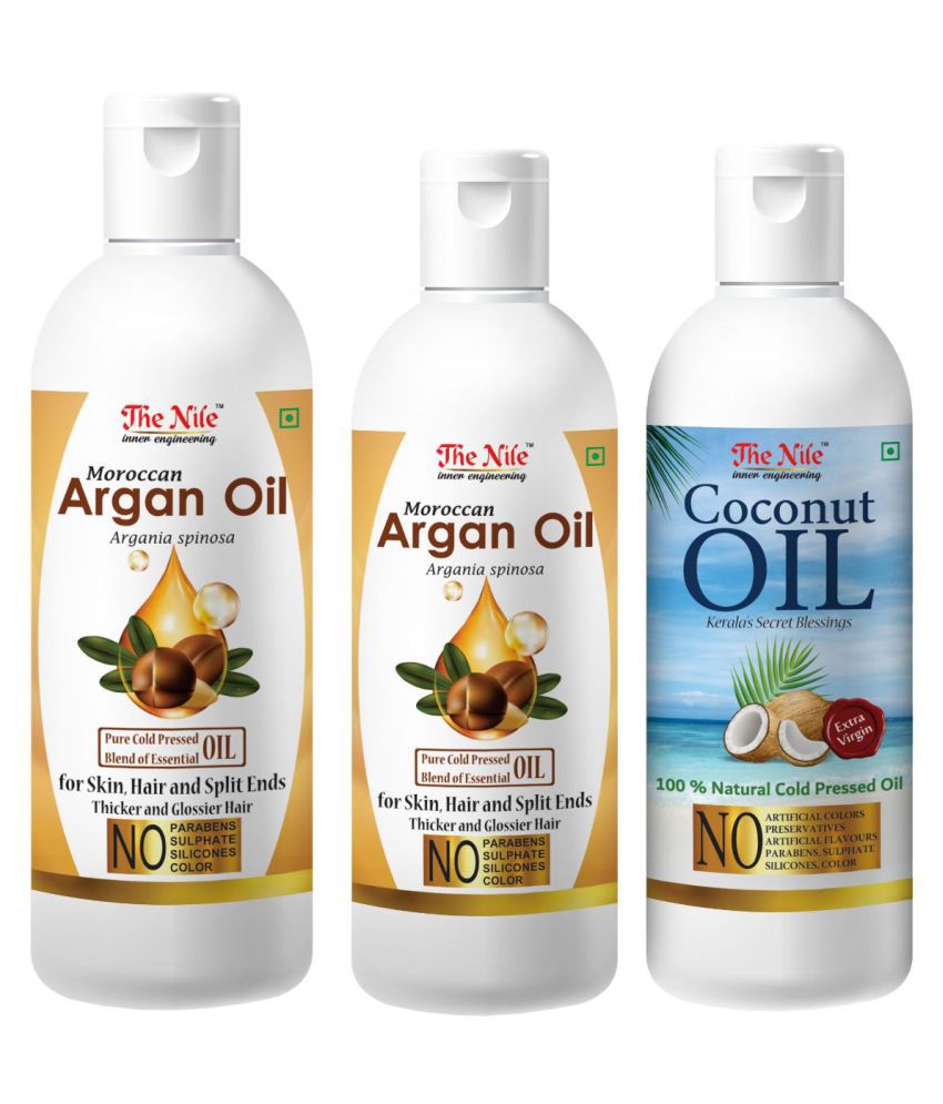     			The Nile Argan Oil 150 ML + Argan Oil 100 ML +  Coconut Oil 100 Ml 350 mL Pack of 3