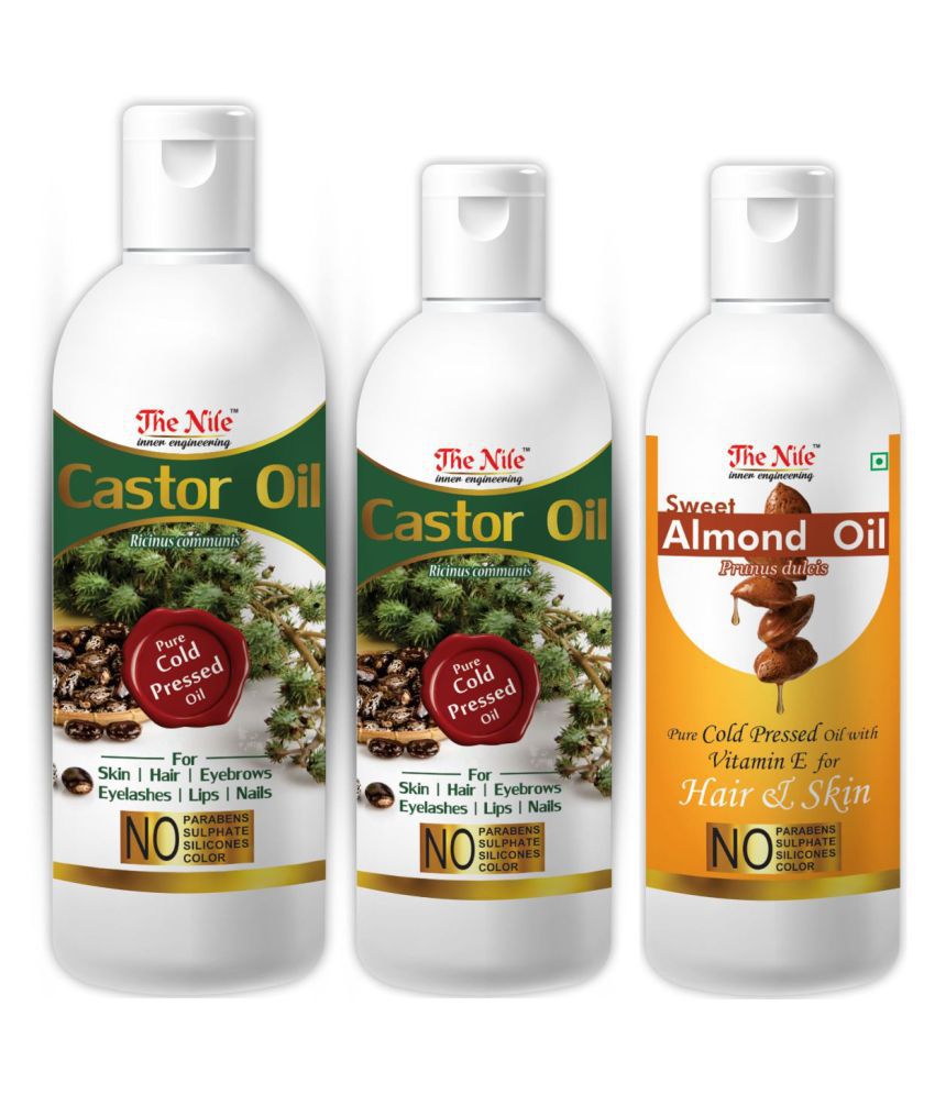     			The Nile Castor Oil 150 ML + Castor Oil 100 ML + Almond Oil 100 Ml 350 mL Pack of 3