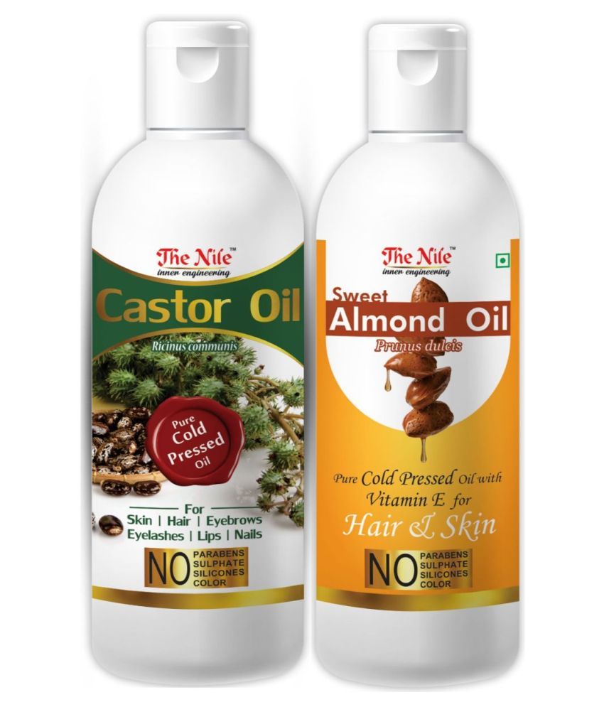     			The Nile Castor Oil 150 ML + Almond Oil 200 ML Hair Oil 350 mL Pack of 2