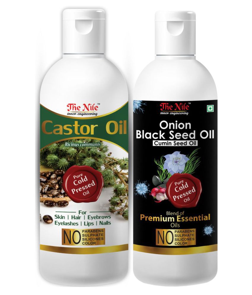     			The Nile Castor Oil 150 ML + Black Seed 200 ML Hair Oil 350 mL Pack of 2