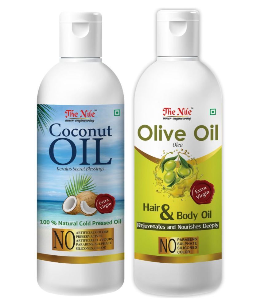     			The Nile Coconut Oil 150 ML & Olive Oil 200 ML Hair Growth Oil 350 mL Pack of 2