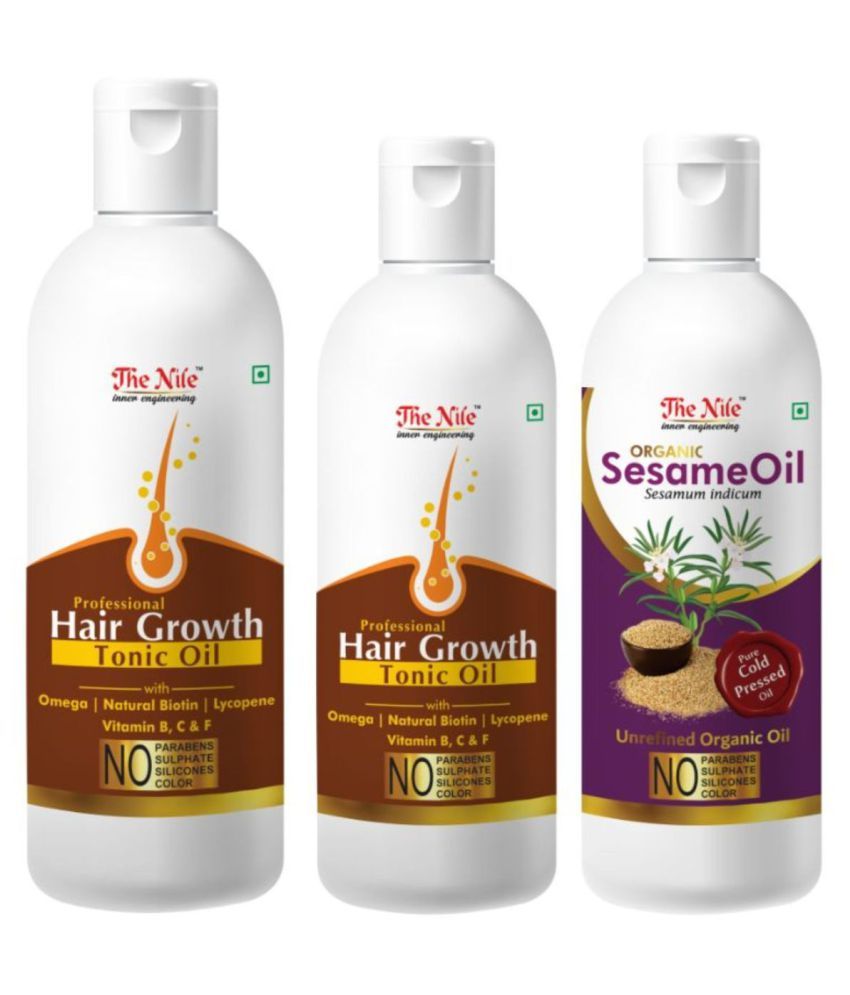     			The Nile Hair Tonic  150 ML + Hair Tonic  100 ML + Sesame Oil 100 Ml 350 mL Pack of 3