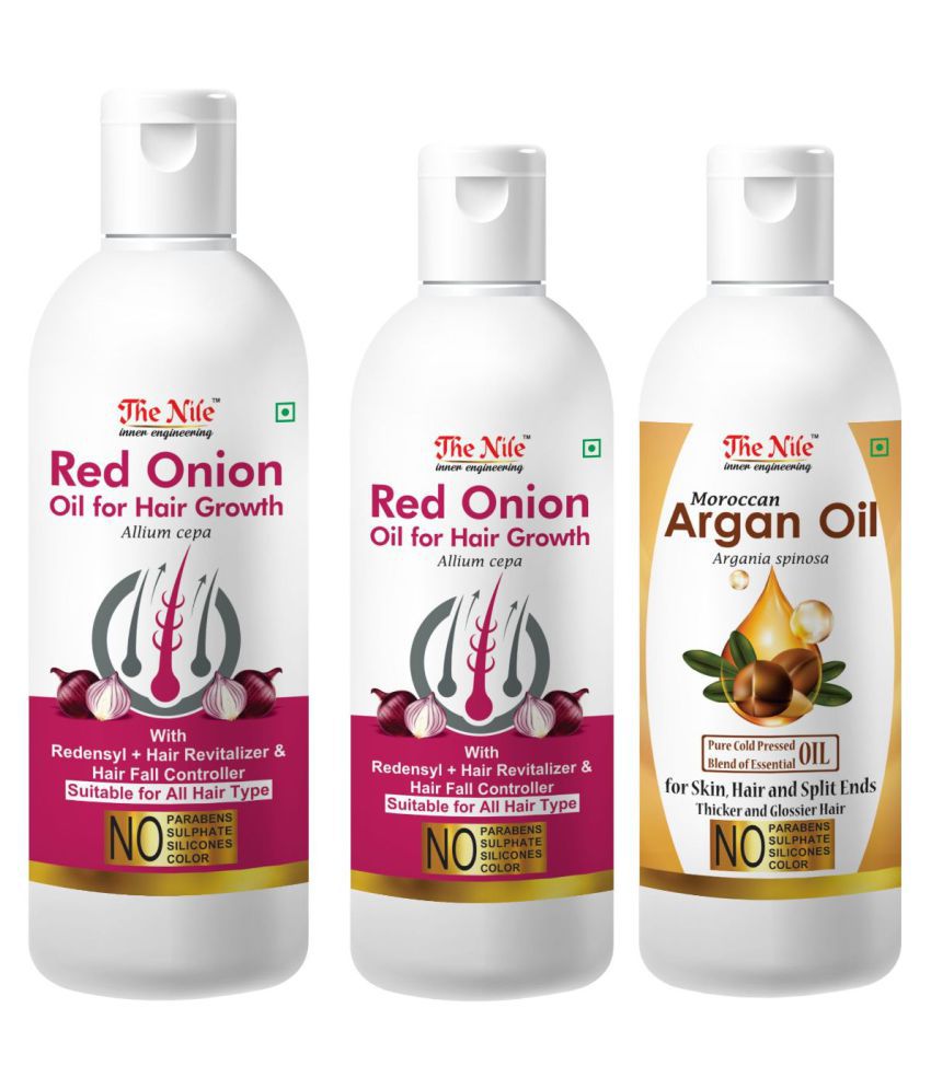     			The Nile Red Onion 150 ML + Red Onion 100 ML + Argan Oil 100 ML 350 mL Pack of 3