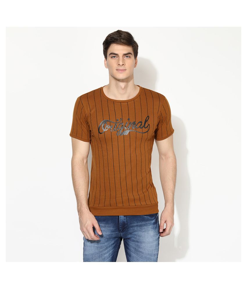 V2 Brown Cotton T-Shirt - Buy V2 Brown Cotton T-Shirt Online at Low Price in India - Snapdeal