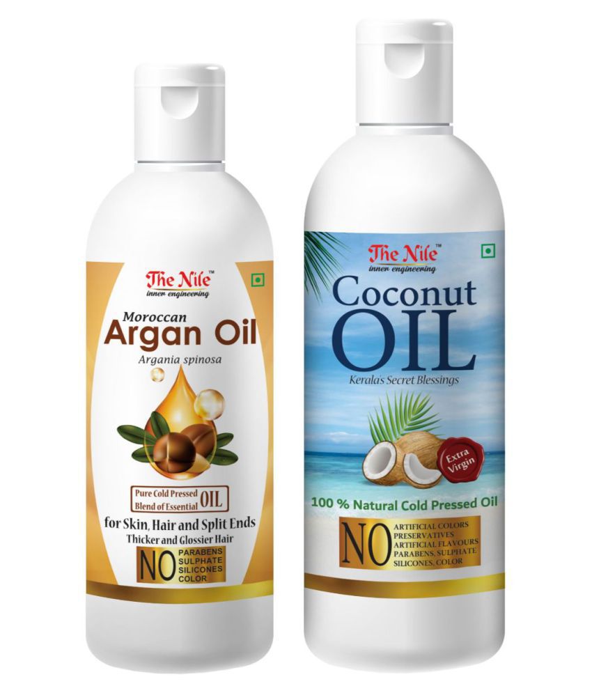    			The Nile Argan Oil 100 ML + Coconut Oil 200 ML Skin & Hair Oils 300 mL Pack of 2