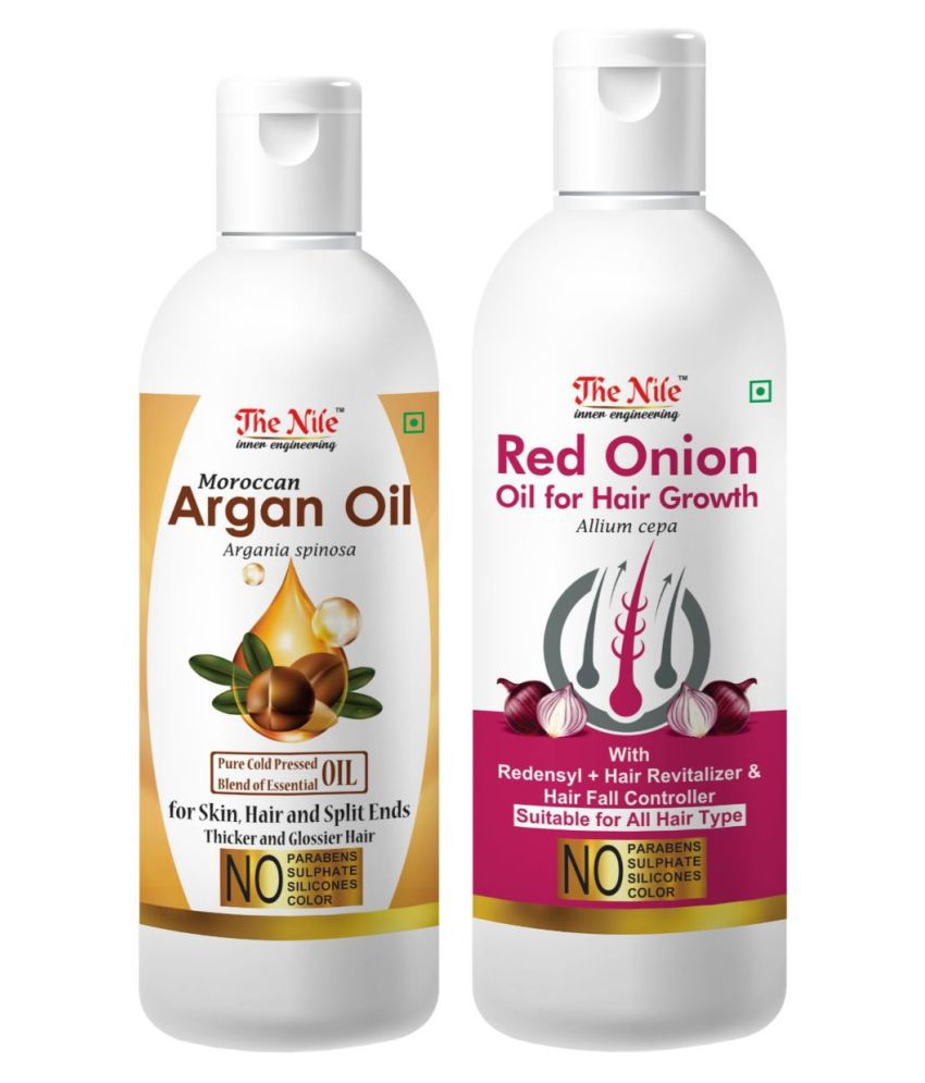     			The Nile Argan Oil 150 ML + Red Onion 200 ML Hair & Skin Care Oil 350 mL Pack of 2